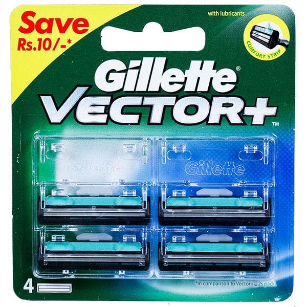 Gillette Vector+ Cartridges (Save Rs.10/-) Pack Of 4