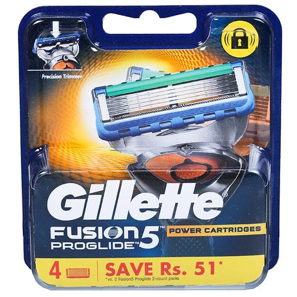 Gillette Fusion 5 Proglide Power Cartridges (Save Rs. 51) Pack Of 4