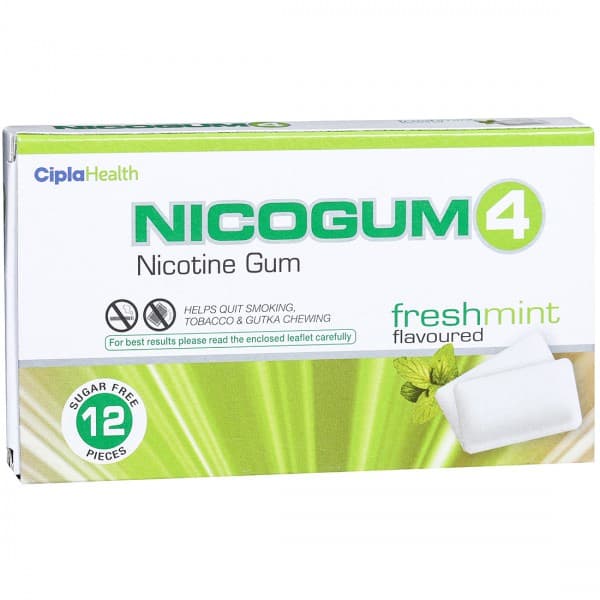 Nicogum 4 mg Sugar Free Freshmint Flavoured Chewing Gum (12 Gum)