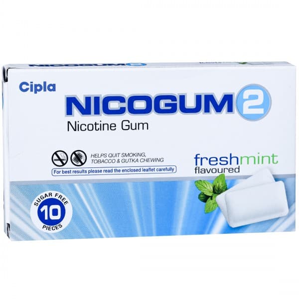 Nicogum 2 mg Freshmint Flavour Sugar Free Nicotine 10 Gums