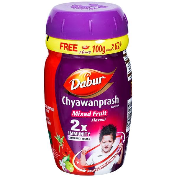 Dabur Chyawanprash Mixed Fruit Flavour Jar 2X Immunity (Free Dabur Honey 100 g) 1 kg