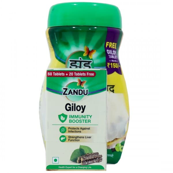 Zandu Chyavanprashad No Added Sugar Jar 2X Immunity (Free Giloy 80 Tablets) 900 g