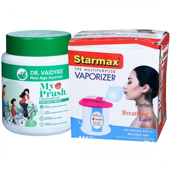 Dr.Vaidya's My Prash Chyawanprash for Daily Health 1 kg & Starmax The Multipurpose Vaporizer