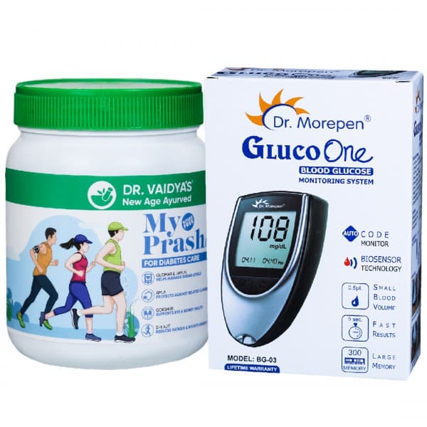 Dr.Vaidya's My Prash for Diabetes Care 500 g & Dr. Morepen Gluco One Blood Glucose Monitoring System