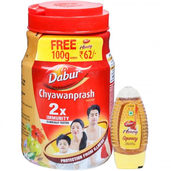 Dabur Chyawanprash Jar 2X Immunity (Free Dabur Honey Squeezy 100 g) 2 kg