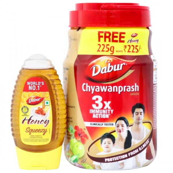Dabur Chyawanprash Jar 3X Immunity Action (Free Dabur Honey Squeezy 225 g) 2 kg