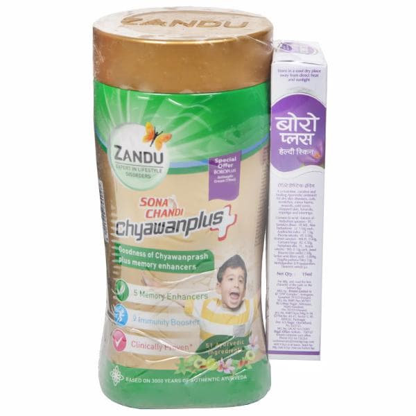 Zandu Sona Chandi Chyawanplus (Free BoroPlus Antiseptic Cream 19 ml) 450 g