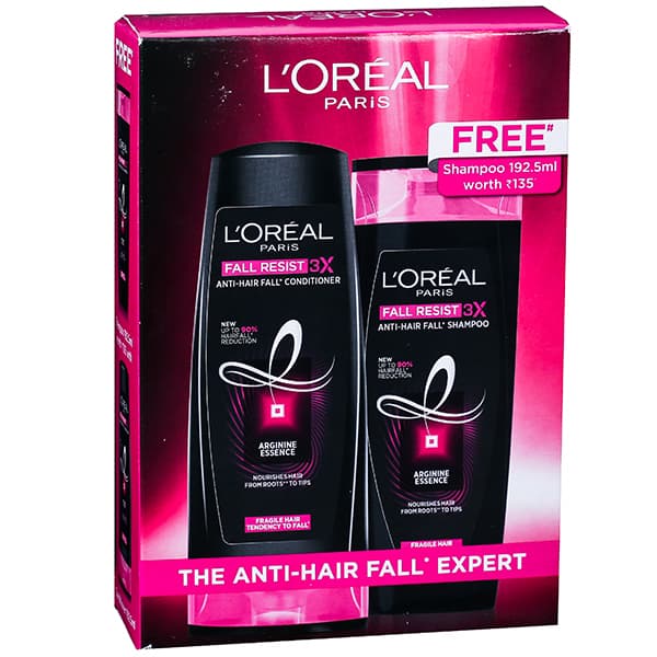 Loreal Paris The Anti Hair Fall Expert (Buy Fall Resist Conditioner 192.5ml Get Shampoo192.5ml Free) (192.5 ml + 192.5 ml)