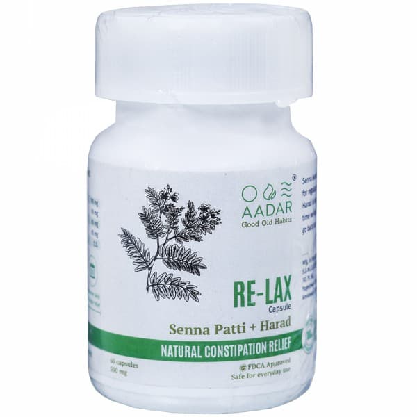 Aadar Good Old Habits Re-Lax Senna Patti + Harad 500 mg 60 Capsules