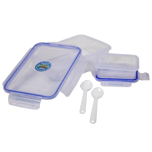 Aristo Lock & Fresh (210 L/P) Stackable Airtight Containers (700 ml + 125 ml) Pack Of 2