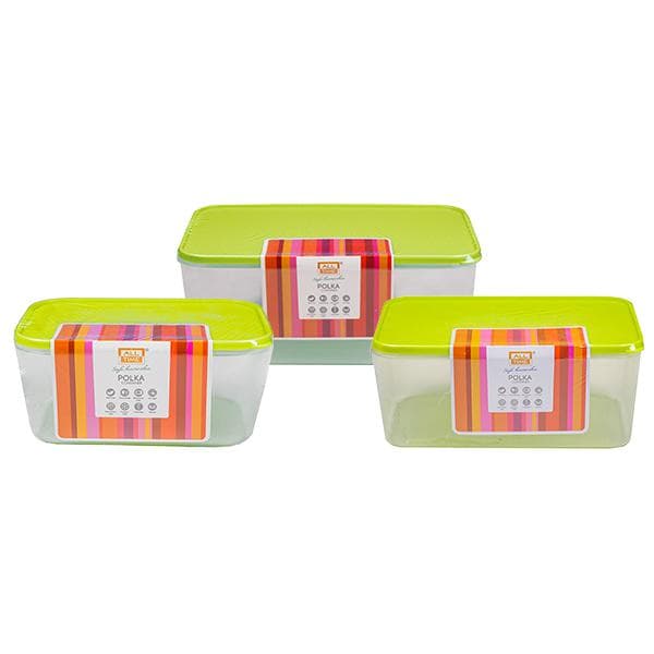 All Time Polka Container Green (1 x 4500ml,1 x 3000ml & 1 x 1800ml) Pack Of 3
