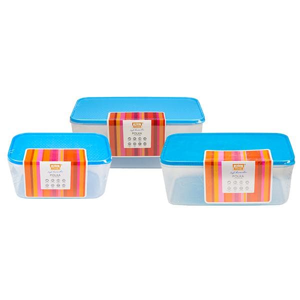 All Time Polka Container Sky Blue (1 x 4500ml,1 x 3000ml & 1 x 1800ml) Pack Of 3