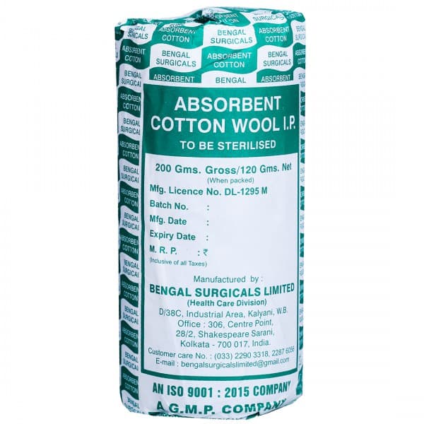 Cotton Wool Absorbent (B.S) Green Gross 200 g