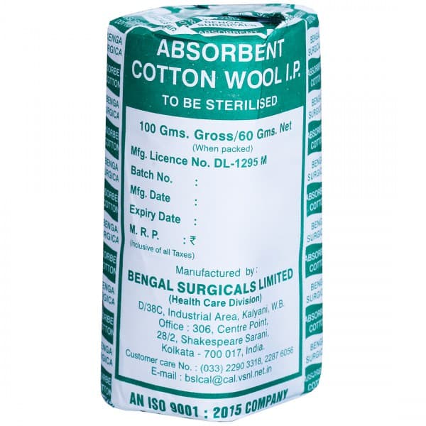 Cotton Wool Absorbent (B.S) Green Gross 100 g