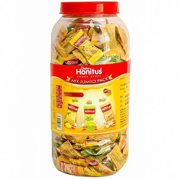 Dabur Honitus Cough Drops Mix Jumbo Pack (Free 15N Cough Drops) Pack Of 300