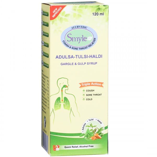 Smyle Adulsa Tulsi Haldi Gargle & Gulp Syrup 120 ml