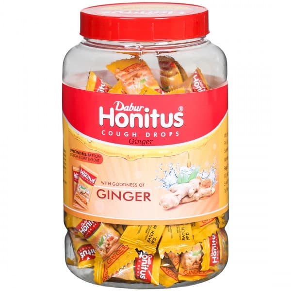 Dabur Honitus Cough Drops Ginger Jar 100 x 2.5 g