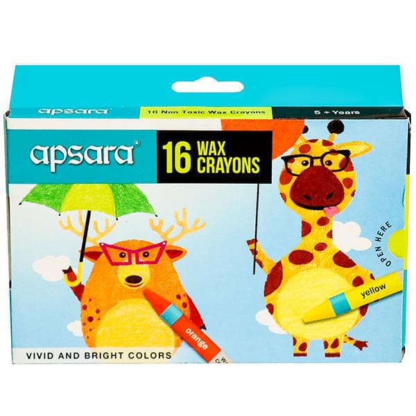 Apsara 5+ Years Non Toxic Wax Crayons (109725002) 16 Shades