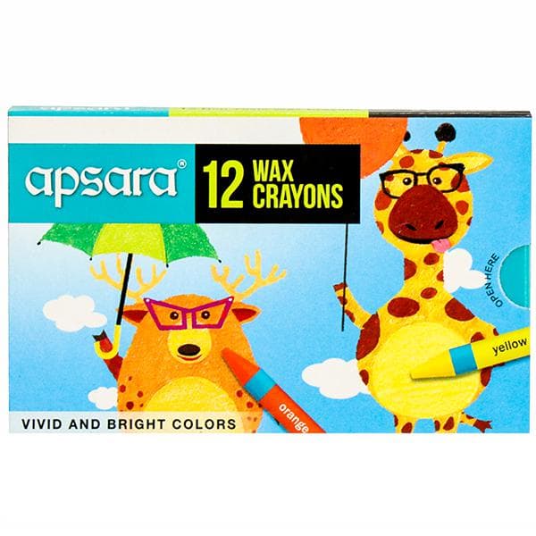 Apsara 5+ Years Non Toxic Wax Crayons (109735003) 12 Shades