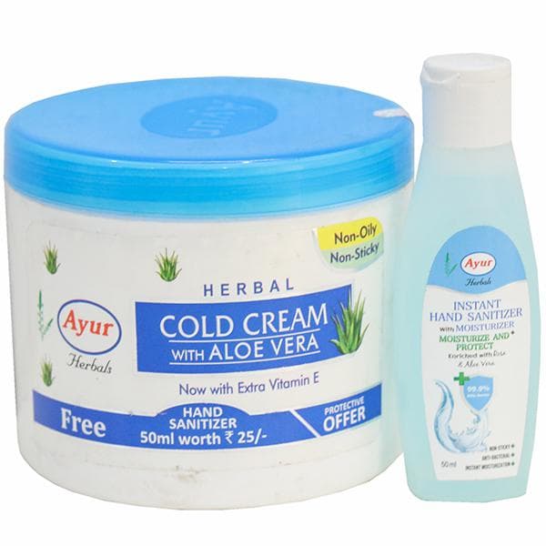 Ayur Cold Cream With Aloe Vera (Free Ayur Instant Hand Sanitizer 50 ml) 500 ml
