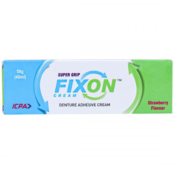 Fixon Super Grip (Strawberry Flavour) Denture Adhesive Cream 50 g (40 ml)
