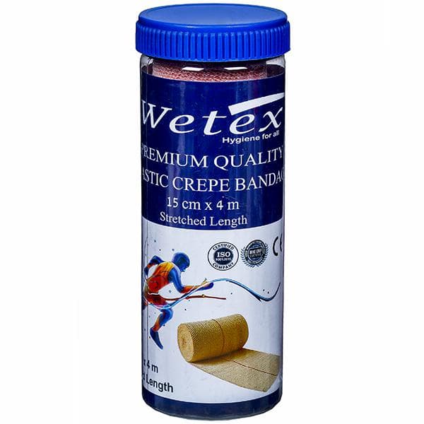 Wetex Premium Quality Elastic Crepe Bandage 15 cm x 4 m