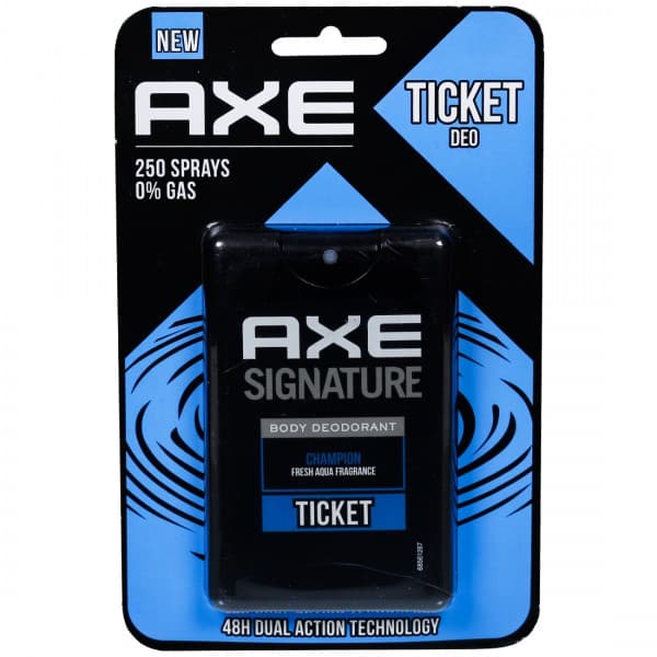 Axe Signature Champion Fresh Aqua Fragrance Body Deodorant Ticket 48H Dual Action Technology 17 ml