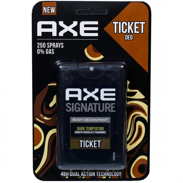 Axe Signature Dark Temptation Body Deodorant Ticket Smooth Chocolate Fragrance 48H Dual Action 17 ml