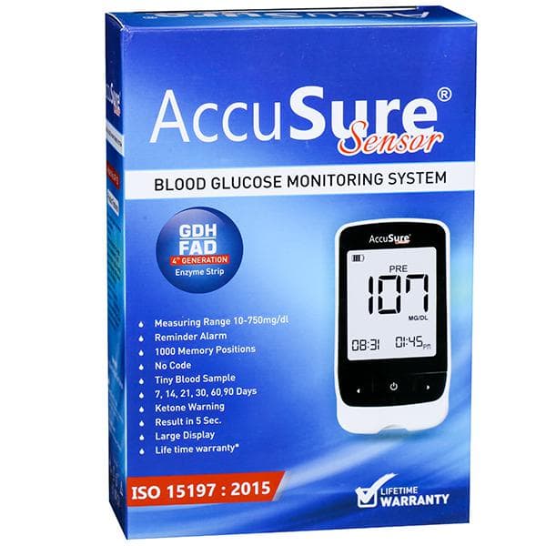 Accusure Sensor Blood Glucose Monitoring System Model No.AP-10 90 x 48 x 15 mm