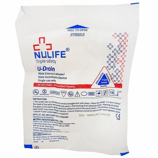 Nulife U Drain Male Incontinence Device Medium (30 mm)