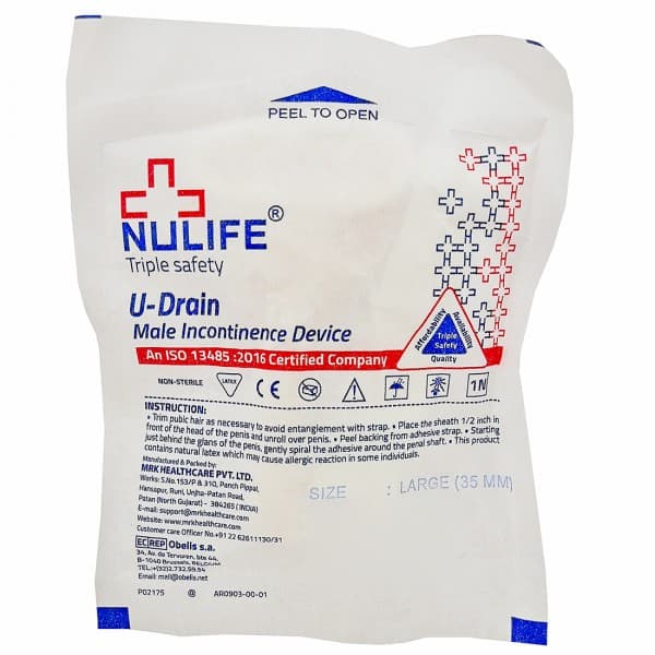 Nulife U Drain Male Incontinence Device Large (35 mm)