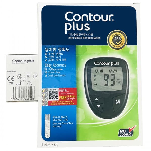 Contour Plus Blood Glucose Monitoring System (Free 25 Test Strips)