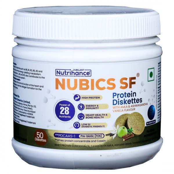 Nubics SF Vanilla Flavour 50 Protein Diskettes 250 g