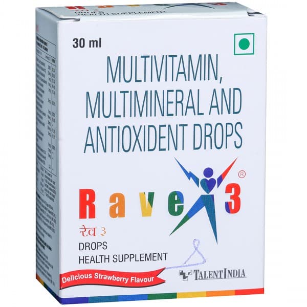 Rave 3 Delicious Strawberry Flavour Drops 30 ml