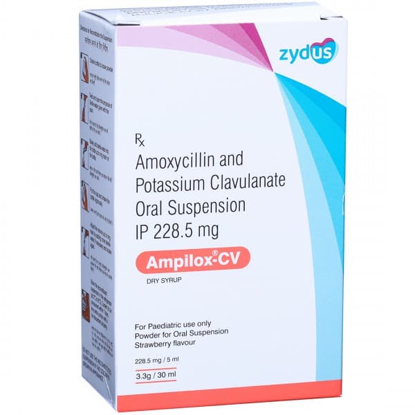 Ampilox CV 228.5 mg / 5 ml Strawberry Flavour Dry Syrup 30 ml
