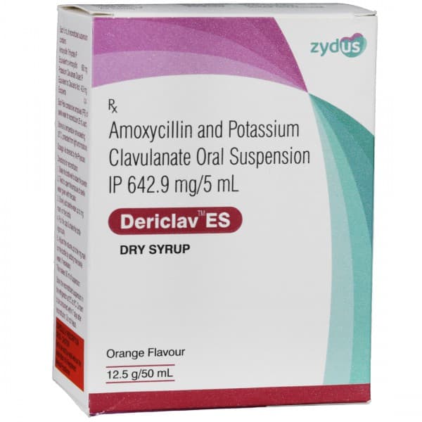 Dericlav ES Orange Flavour Dry Syrup 12.5 g/50 ml