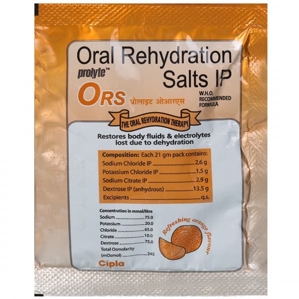 Cipla ORS Prolyte Orange Flavour Powder 21 g