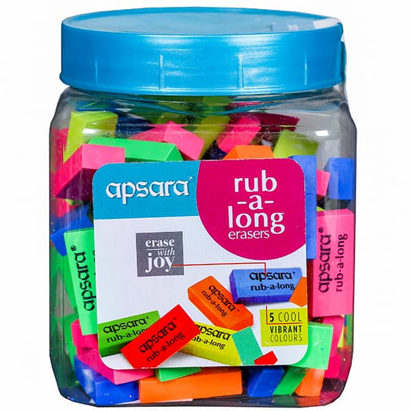 Apsara Rub-a-Long Erasers Assorted 102311001 Pack Of 100