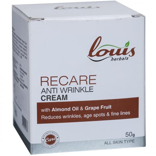 Louis Herbals Recare Anti Wrinkle Cream with Almond Oil and Grape Fruit 50 g