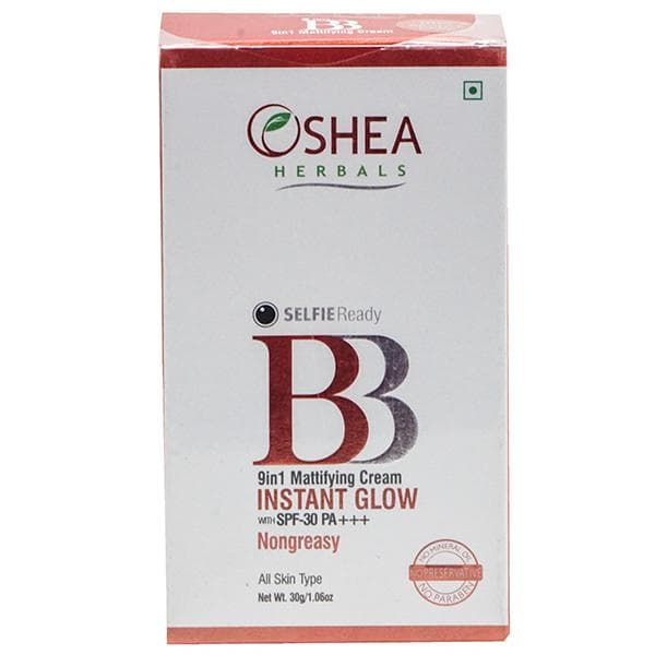 Oshea Herbals BB Instant Glow Spf 30 pa+++ Nongreasy 9in1 Mattifying Cream 001 Ivory Fair 30 g