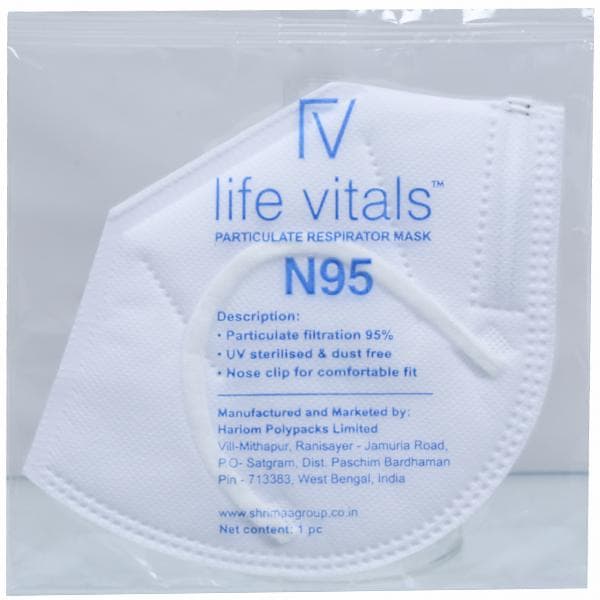 Life Vitals N95 Particulate Respirator Face Mask White