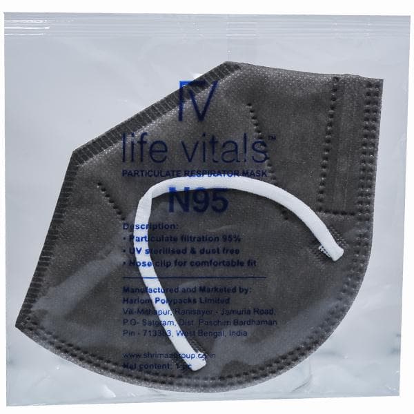 Life Vitals N95 Particulate Respirator Face Mask Grey