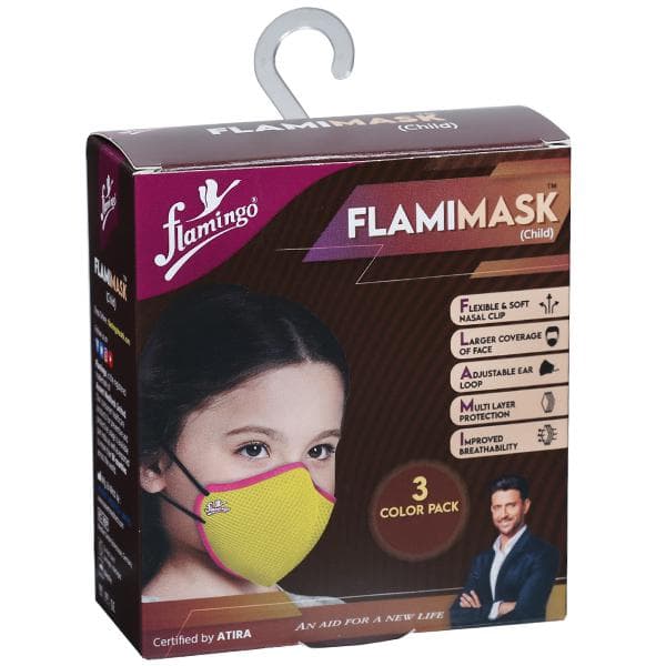 Flamingo Flamimask For Child Assorted Colour Face Mask Universal Pack Of 3
