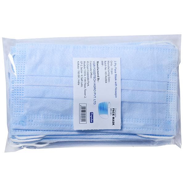 Servotex- Popular Disposable Face Mask with Nosepin 3 Layer Pack Of 10