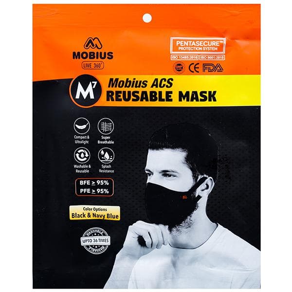 Mobius Reusable M7 ACS Face Mask Black L