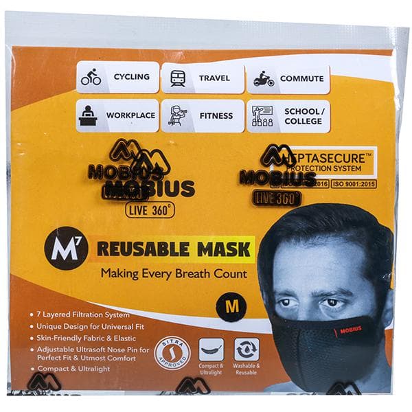 Mobius Reusable M7 Face Mask Black M