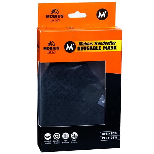 Mobius Reusable M7 Trendsetter Face Mask Black XL
