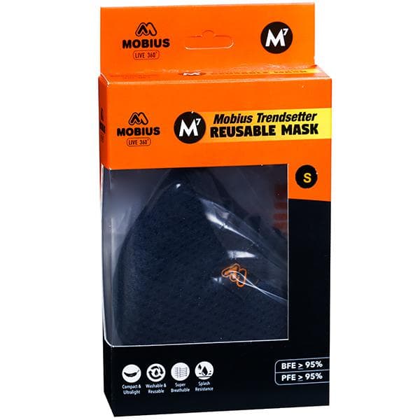Mobius Reusable M7 Trendsetter Face Mask Navy Blue S