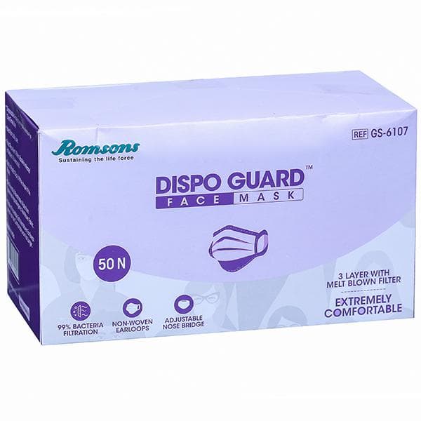 Romsons Dispo Guard 3 Layer Face Mask Pack Of 50
