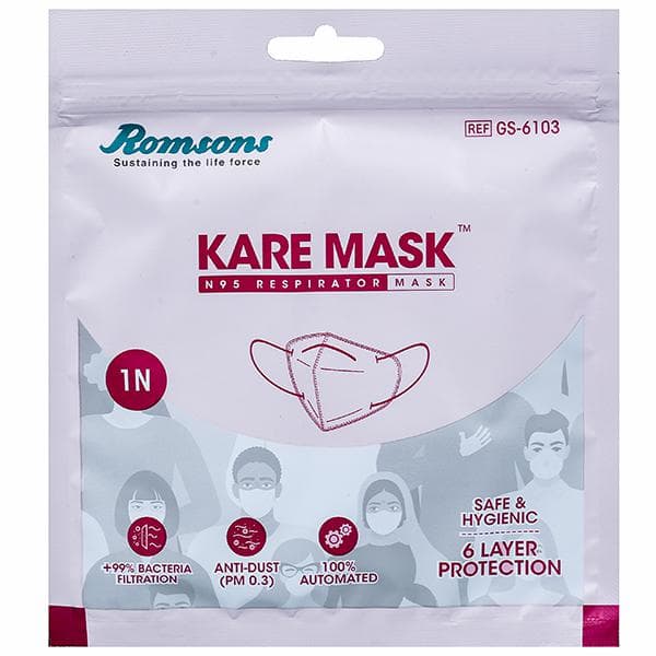 Romsons Kare Mask N95 Respirator 6 Layer Face Mask